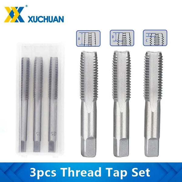 Planet Gates 3pcs M22x2.5 / CN 3pcs Hand Thread Tap Set HSS Metric Plug Tap Metal Screw Tap Drill M2/M2.5/M3/M3.5/M4/M5/M6/M8/M10/M12 Hand Tool Set