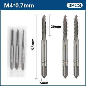 Planet Gates 3pcs M22x2.5 / CN 3pcs Hand Thread Tap Set HSS Metric Plug Tap Metal Screw Tap Drill M2/M2.5/M3/M3.5/M4/M5/M6/M8/M10/M12 Hand Tool Set
