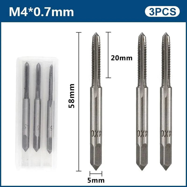 Planet Gates 3pcs M22x2.5 / CN 3pcs Hand Thread Tap Set HSS Metric Plug Tap Metal Screw Tap Drill M2/M2.5/M3/M3.5/M4/M5/M6/M8/M10/M12 Hand Tool Set
