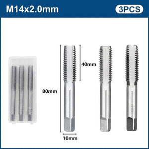 Planet Gates 3pcs M22x2.5 / CN 3pcs Hand Thread Tap Set HSS Metric Plug Tap Metal Screw Tap Drill M2/M2.5/M3/M3.5/M4/M5/M6/M8/M10/M12 Hand Tool Set