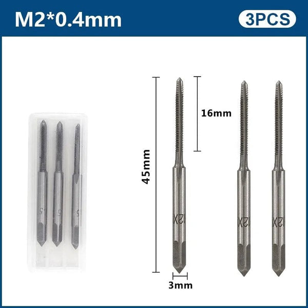 Planet Gates 3pcs M22x2.5 / CN 3pcs Hand Thread Tap Set HSS Metric Plug Tap Metal Screw Tap Drill M2/M2.5/M3/M3.5/M4/M5/M6/M8/M10/M12 Hand Tool Set