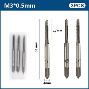 Planet Gates 3pcs M22x2.5 / CN 3pcs Hand Thread Tap Set HSS Metric Plug Tap Metal Screw Tap Drill M2/M2.5/M3/M3.5/M4/M5/M6/M8/M10/M12 Hand Tool Set