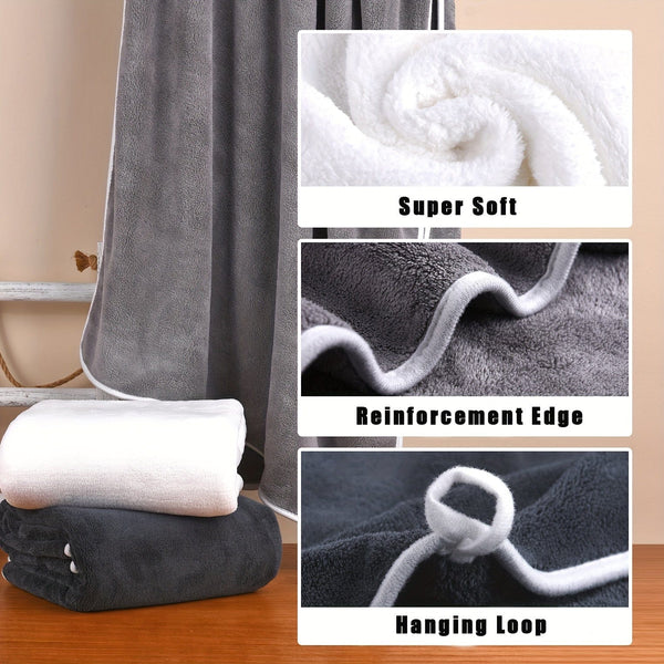 Planet Gates 3pcs Microfiber Bath Towel Set, Lightweight Quick Drying Bath Towels, Super Absorbent & Breathable, High Quality Coral Velvet Bath Towel Sets, Ultra Soft Towel Set For Bathroom, Fitness, Travel, Yoga