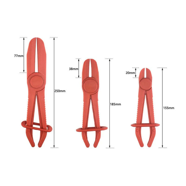 Planet Gates 3pcs Nylon Hose Clamp Tool Set Brake Fuel Water Line Clamp Plier Hands Free Tool Car Repair Tools Hose Pliers