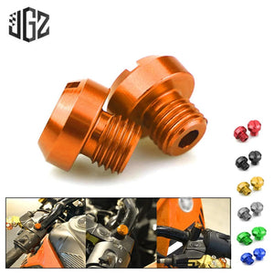 Planet Gates 3pcs Orange Motorcycle M10*1.25 CNC Mirrors Hole Plug Screws Cover Caps Thread Adapter Bolts For KTM DUKE RC 125 390 200 250 690