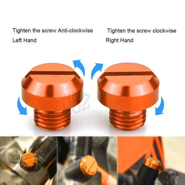 Planet Gates 3pcs Orange Motorcycle M10*1.25 CNC Mirrors Hole Plug Screws Cover Caps Thread Adapter Bolts For KTM DUKE RC 125 390 200 250 690