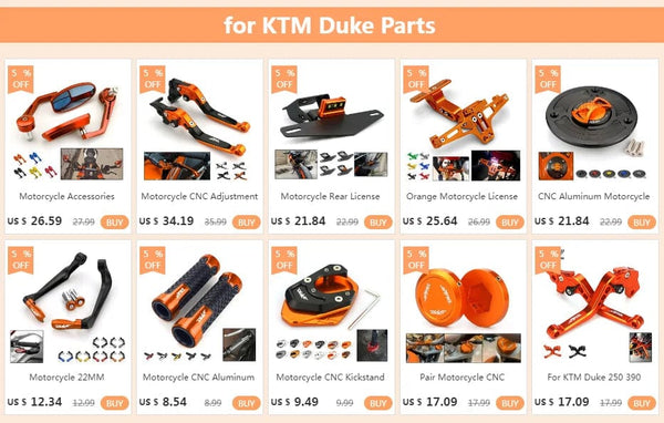 Planet Gates 3pcs Orange Motorcycle M10*1.25 CNC Mirrors Hole Plug Screws Cover Caps Thread Adapter Bolts For KTM DUKE RC 125 390 200 250 690