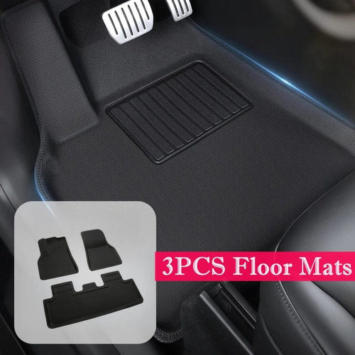 Planet Gates 3PCS Set For Tesla Model Y 2020-2024 5-Seater RHD LHD Floor Mats XPE Fully Anti-Slip All-Weather Trunk Mats for Model Y Car Floor Liners