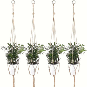 Planet Gates 3pcs/ Set, Gardening Woven Hanging Frame Flowerpot Net Pocket Hemp Rope Simple Indoor And Outdoor Hanging Basket Decoration