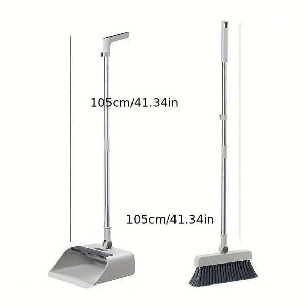Planet Gates 3pcs/ Set, Household Broom, Floor Brush And Dustpan Set, Thickened Sweeping Broom, Scrub Brush And Dustpan With Long Handle, Non-stick Hair Floor Cleaning Tool, For Home Office School Dorm, Cleaning Supplies, Cleaning Gadgets
