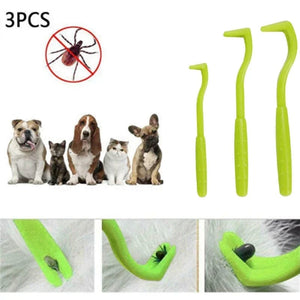 Planet Gates 3PCS/SET Pet Flea Removal Tool Kit Plastic Scratching Hook Remover Pet Cat Dog Grooming Supplies Tick Removal Tool Tweezers Clip