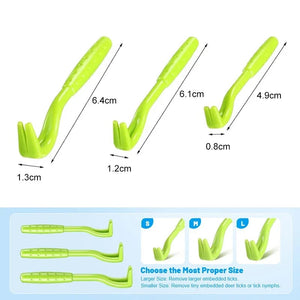 Planet Gates 3pcs/set Pet Tick Remover Hook Plastic Flea Pull Tweezer Removal Tick Gadget Cleaning Accessaries for Dogs Cats Human