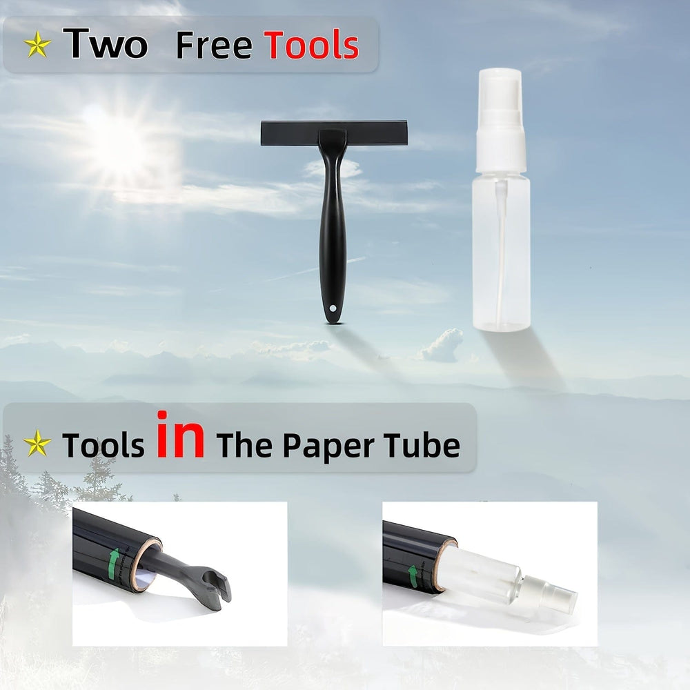 Planet Gates 3pcs/set Sunscreen Heat Insulation Window Film Window Glass Sticker Sunshine Room Sunshade Glass Film One-Way Perspective Privacy Film With Free Installation Tools, Premium PET Material