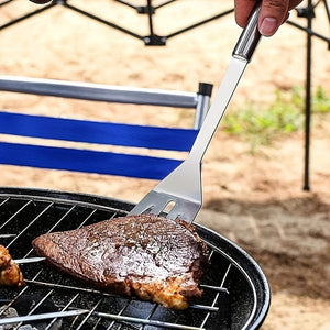 Planet Gates 3pcs Tube Handle Grill Set 1/3/5pcs, Barbecue Set, Grill Tools Set, Outdoor Barbecue Kit, Barbecue Grill Tool Set With Storage Bag, Barbecue Fork, Spatula, Tongs, BBQ Accessories For Outdoor Camping, Kitchen Supplices, Outdoor Supplies.