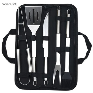 Planet Gates 3pcs Tube Handle Grill Set 1/3/5pcs, Barbecue Set, Grill Tools Set, Outdoor Barbecue Kit, Barbecue Grill Tool Set With Storage Bag, Barbecue Fork, Spatula, Tongs, BBQ Accessories For Outdoor Camping, Kitchen Supplices, Outdoor Supplies.