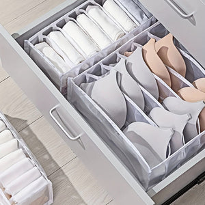 Planet Gates 3pcs Underwear Storage Boxes, Household Compartment Fabric Clothes Organizer, Drawers Dividers Organizer, Multifunctional Wardrobe Organizer For Panties Socks Bra Storage