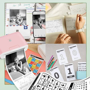 Planet Gates 3PK Phomemo Adhesive Transparent Thermal Paper Clear Adhesive Thermal Sticker Paper for M04S/M04AS Bluetooth Printer 110mmx3.5m