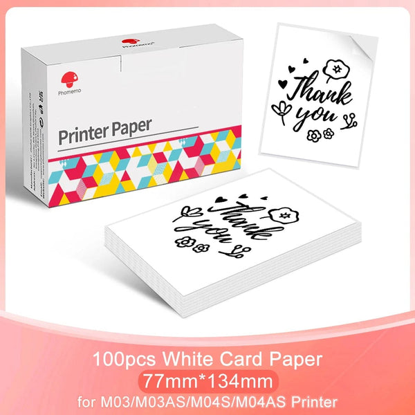 Planet Gates 3PK Phomemo Adhesive Transparent Thermal Paper Clear Adhesive Thermal Sticker Paper for M04S/M04AS Bluetooth Printer 110mmx3.5m