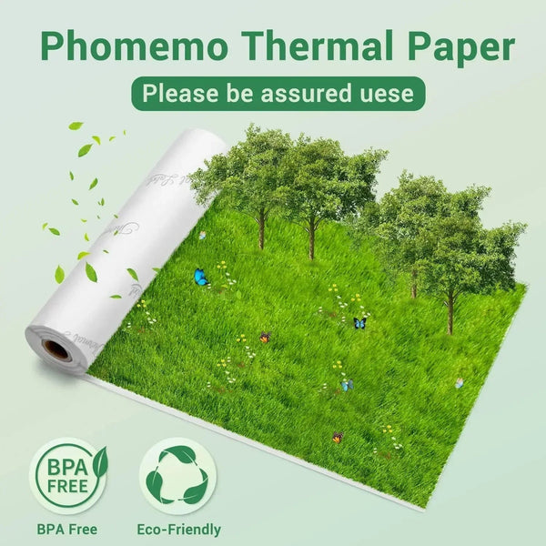 Planet Gates 3PK Phomemo Adhesive Transparent Thermal Paper Clear Adhesive Thermal Sticker Paper for M04S/M04AS Bluetooth Printer 110mmx3.5m