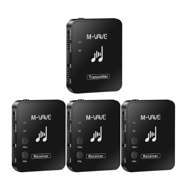 Planet Gates 3Receiver1Transmitte M-VAVE WP-10 2.4GHz Wireless Earphone Monitor Transmission System Rechargeable Transmitter & Receiver Stereo Mono Recording