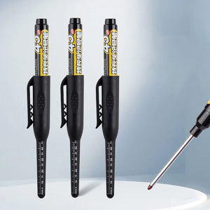 Planet Gates 3X Black 45mm Deep Hole Long Nib Head Markers Deep Drill Hole Long Nib Scriber Multifunction Mechanical Carpentry Colorful Marker Pen