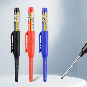 Planet Gates 3X Mixed 45mm Deep Hole Long Nib Head Markers Deep Drill Hole Long Nib Scriber Multifunction Mechanical Carpentry Colorful Marker Pen