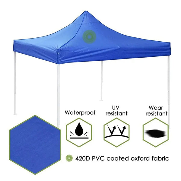 Planet Gates 3x3m Tent Canopy Top Roof Replacement Cover Outdoor Camping Waterproof Sun Shelter Sunshade Garden Beach UV Sun Shield