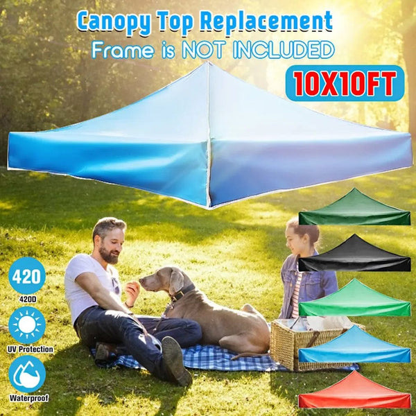 Planet Gates 3x3m Tent Canopy Top Roof Replacement Cover Outdoor Camping Waterproof Sun Shelter Sunshade Garden Beach UV Sun Shield