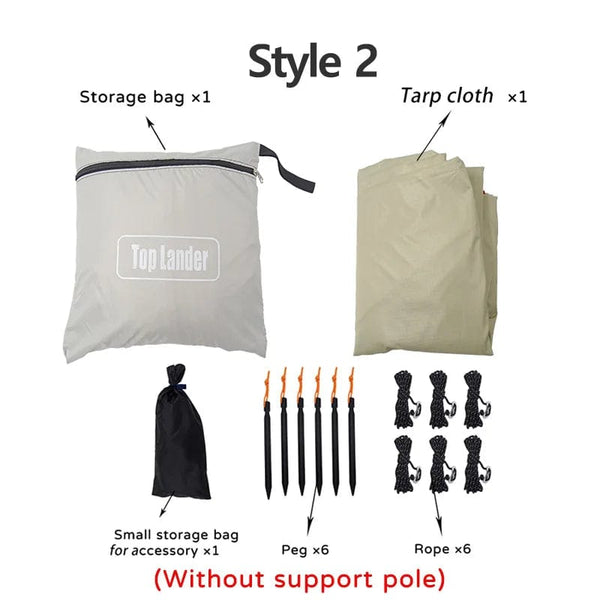 Planet Gates 3x4 3x3m Black Coated Tarp Screen Shade Membrane Camping Tarp Waterproof Outdoor Tarpaulin Shelter Sunshade Flysheet Awning UV50