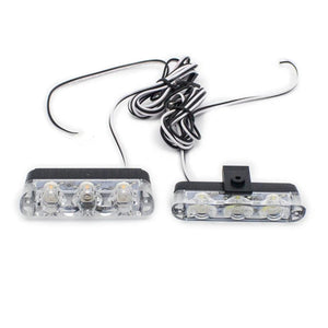 Planet Gates 3x8 Manual Control / Red and Blue 3 LED Car Front Grille Strobe Police Lights Flash Warning Lamp Red Blue Yellow Rescue Vehicle Emergency Flasher Signal Lighting