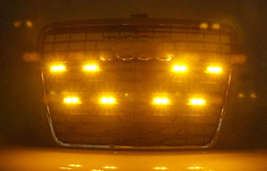 Planet Gates 3x8 Manual Control / Red and Blue 3 LED Car Front Grille Strobe Police Lights Flash Warning Lamp Red Blue Yellow Rescue Vehicle Emergency Flasher Signal Lighting