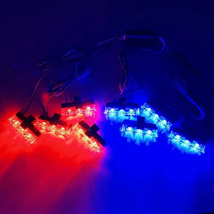 Planet Gates 3x8 Manual Control / Red and Blue 3 LED Car Front Grille Strobe Police Lights Flash Warning Lamp Red Blue Yellow Rescue Vehicle Emergency Flasher Signal Lighting