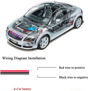 Planet Gates 3x8 Manual Control / Red and Blue 3 LED Car Front Grille Strobe Police Lights Flash Warning Lamp Red Blue Yellow Rescue Vehicle Emergency Flasher Signal Lighting