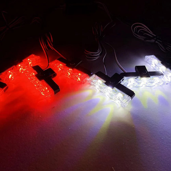Planet Gates 3x8 Manual Control / Red and Blue 3 LED Car Front Grille Strobe Police Lights Flash Warning Lamp Red Blue Yellow Rescue Vehicle Emergency Flasher Signal Lighting