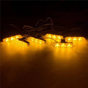 Planet Gates 3x8 Manual Control / Red and Blue 3 LED Car Front Grille Strobe Police Lights Flash Warning Lamp Red Blue Yellow Rescue Vehicle Emergency Flasher Signal Lighting