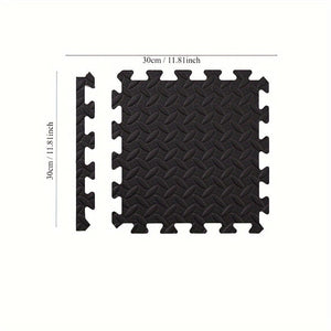 Planet Gates 4/12pcs Sports Protective Sports Mat EVA Leaf Pattern Floor Mat Yoga Fitness Non-slip Splicing Thickened Shock Absorption Mat, 30*30cm