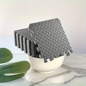 Planet Gates 4/12pcs Sports Protective Sports Mat EVA Leaf Pattern Floor Mat Yoga Fitness Non-slip Splicing Thickened Shock Absorption Mat, 30*30cm