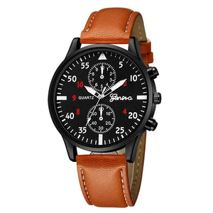 Planet Gates 4/2/1pcs Men Sports Watches Set Man Business Quartz Wristwatch Luxury Brown Leather Bracelet Men Casual Clock Watch（no Box）