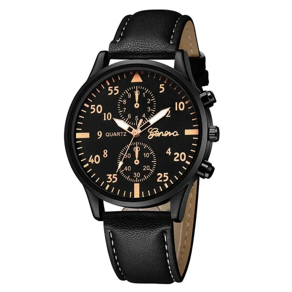 Planet Gates 4/2/1pcs Men Sports Watches Set Man Business Quartz Wristwatch Luxury Brown Leather Bracelet Men Casual Clock Watch（no Box）