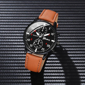 Planet Gates 4/2/1pcs Men Sports Watches Set Man Business Quartz Wristwatch Luxury Brown Leather Bracelet Men Casual Clock Watch（no Box）