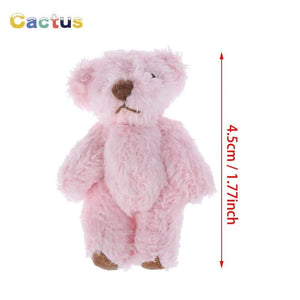 Planet Gates 4/4.5/6cm Mini Teddy Bear Plush Toy Joint Bear Cartoon Stuffed Dolls Long Ear Rabbit Toys Souvenirs For Children Small Gifts