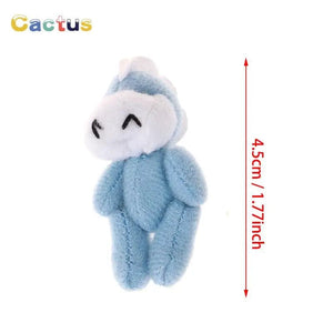 Planet Gates 4/4.5/6cm Mini Teddy Bear Plush Toy Joint Bear Cartoon Stuffed Dolls Long Ear Rabbit Toys Souvenirs For Children Small Gifts
