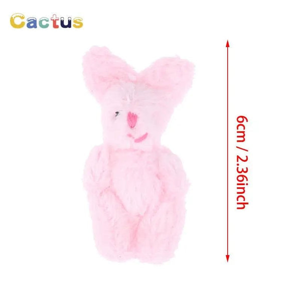 Planet Gates 4/4.5/6cm Mini Teddy Bear Plush Toy Joint Bear Cartoon Stuffed Dolls Long Ear Rabbit Toys Souvenirs For Children Small Gifts
