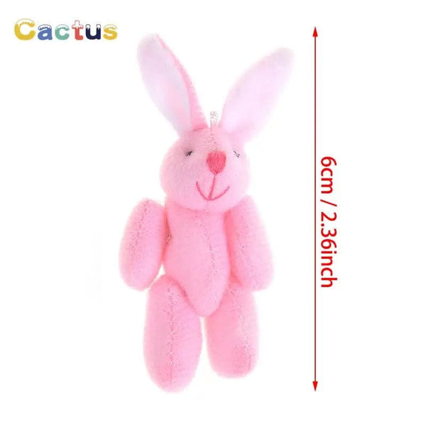 Planet Gates 4/4.5/6cm Mini Teddy Bear Plush Toy Joint Bear Cartoon Stuffed Dolls Long Ear Rabbit Toys Souvenirs For Children Small Gifts