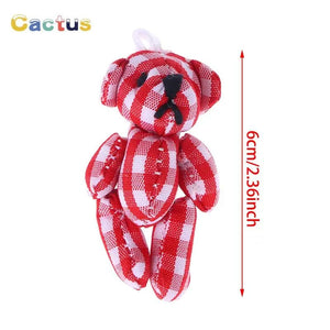 Planet Gates 4/4.5/6cm Mini Teddy Bear Plush Toy Joint Bear Cartoon Stuffed Dolls Long Ear Rabbit Toys Souvenirs For Children Small Gifts