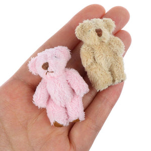 Planet Gates 4/4.5/6cm Mini Teddy Bear Plush Toy Joint Bear Cartoon Stuffed Dolls Long Ear Rabbit Toys Souvenirs For Children Small Gifts