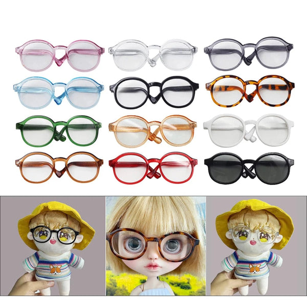 Planet Gates 4.5cm 6.5cm 9cm transparent Plastic Glasses For 1/8 1/6 1/3 1/4 bjd,Labubu,MSD SD,Plush EXO Doll sunglasses Free shipping