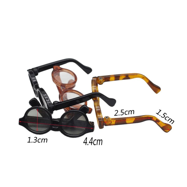 Planet Gates 4.5cm 6.5cm 9cm transparent Plastic Glasses For 1/8 1/6 1/3 1/4 bjd,Labubu,MSD SD,Plush EXO Doll sunglasses Free shipping