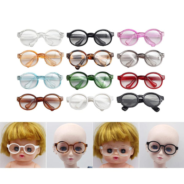 Planet Gates 4.5cm 6.5cm 9cm transparent Plastic Glasses For 1/8 1/6 1/3 1/4 bjd,Labubu,MSD SD,Plush EXO Doll sunglasses Free shipping