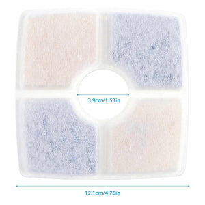 Planet Gates 4/6/8/12pcs Square Cat Water Fountain Replacement Filters, Triple Filtration System Cat Water Dispenser Filter